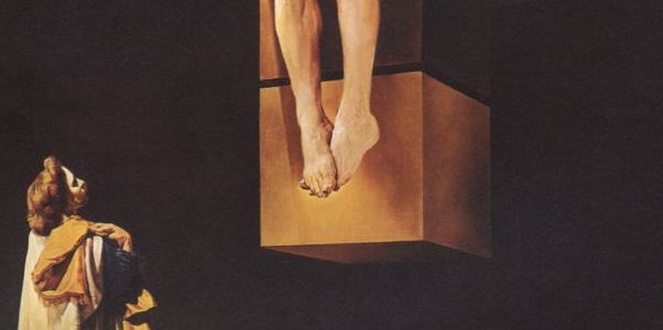 Detail from Salvador Dali, Crucifixion ('Corpus Hypercubus'), 1954.